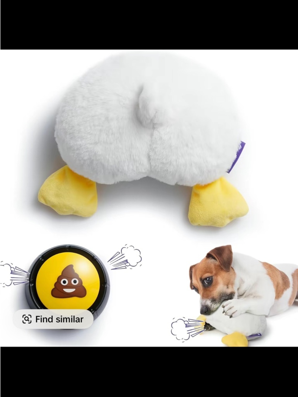 Fuzzwoof Farting Duck Butt Dog toy
